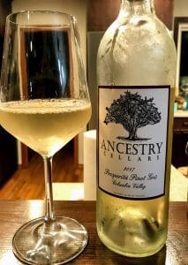 Bottle of Ancestry Pinot gris