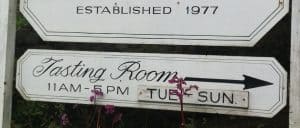 Tasting room sign